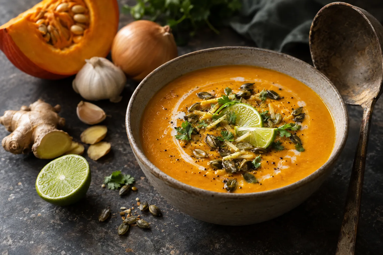 Kürbissuppe mit Ingwer